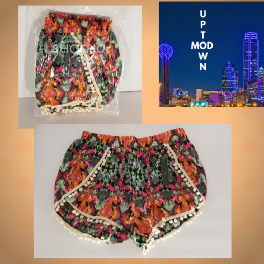 Women's Floral Pom=Pom Lounge Shorts
